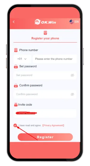 Click on the privacy agreement
