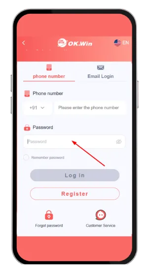 Enter the password you created